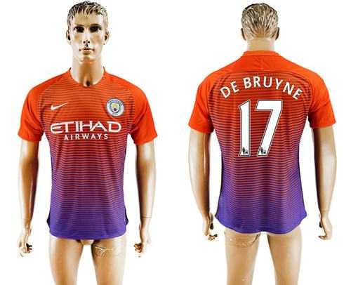 Manchester City #17 De Bruyne Sec Away Soccer Club Jersey