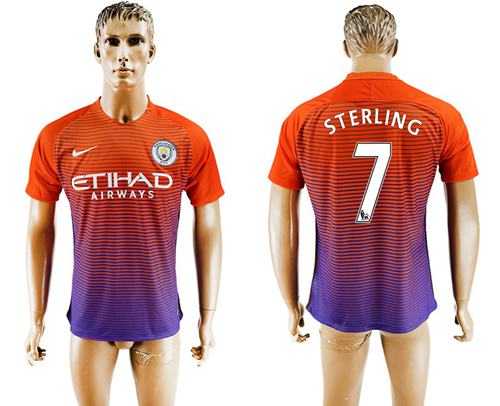 Manchester City #7 Sterling Sec Away Soccer Club Jersey
