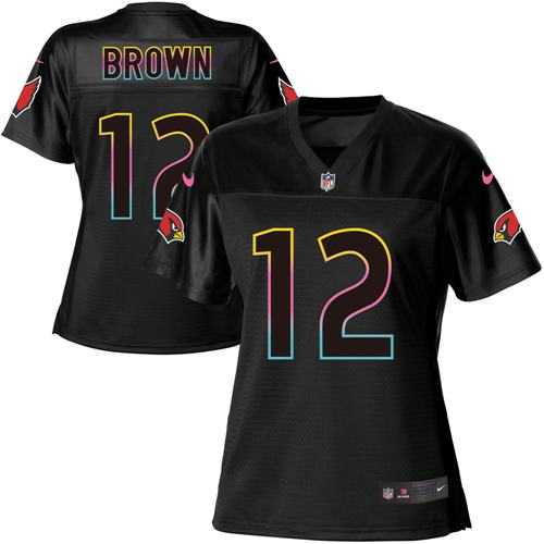 Women's Nike Arizona Cardinals #12 John Brown Black NFL Fashion Game Jersey