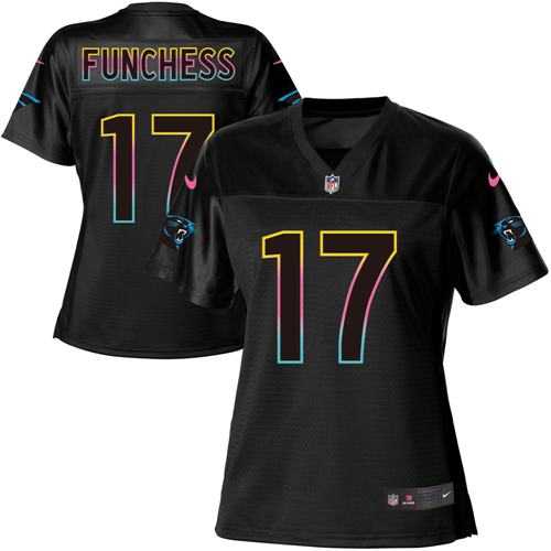 Women's Nike Carolina Panthers #17 Devin Funchess Black NFL Fashion Game Jersey