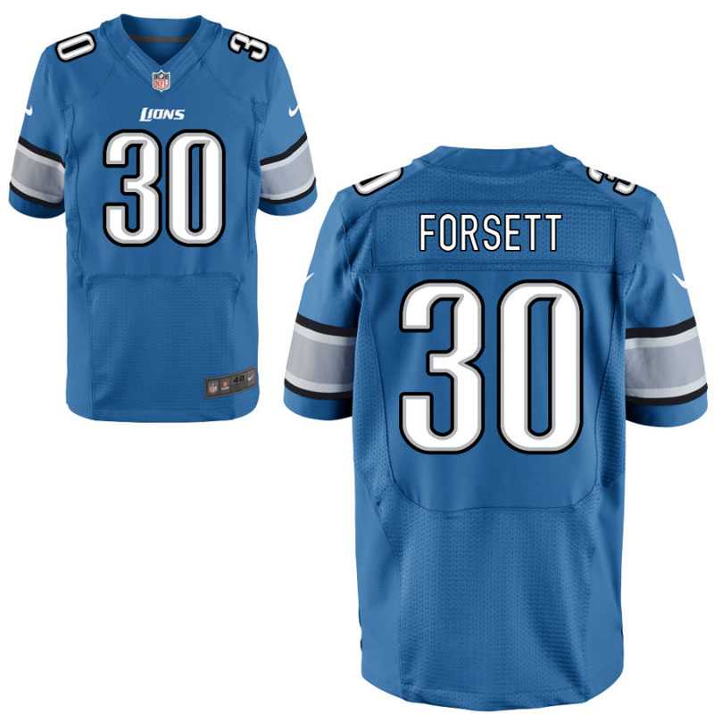 Nike Detroit Lions #30 Justin Forsett Blue Team Color Men's Stitched NFL Elite Jersey