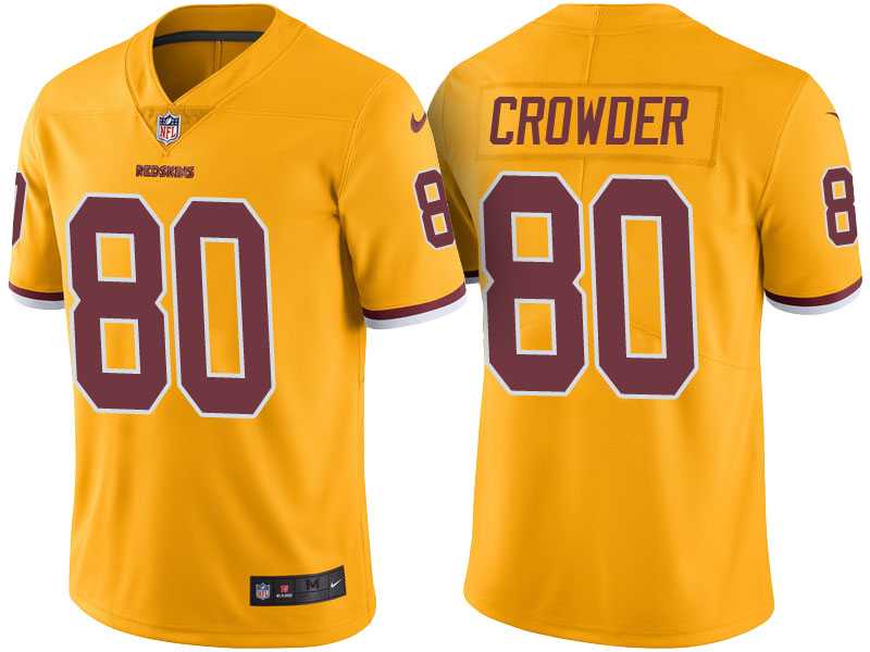 Nike Washington Redskins #80 Jamison Crowder Gold Color Rush Men's Stitched NFL Limited Jersey