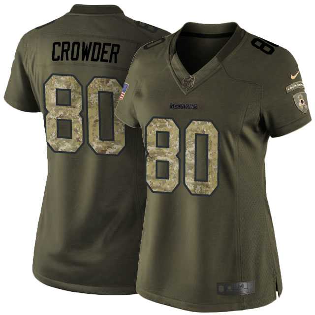Women's Nike Washington Redskins #80 Jamison Crowder Green Camo NFL Limited Salute to Service Jersey