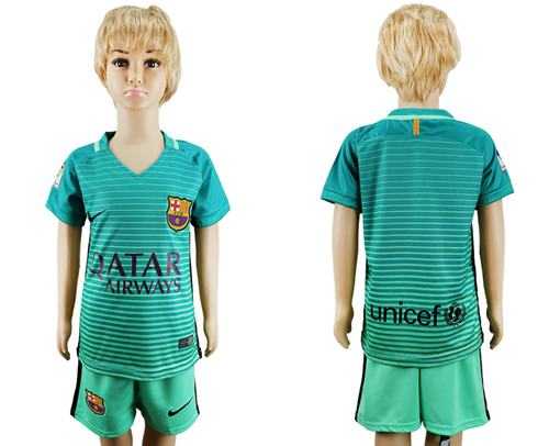 Barcelona Blank Sec Away Kid Soccer Club Jersey