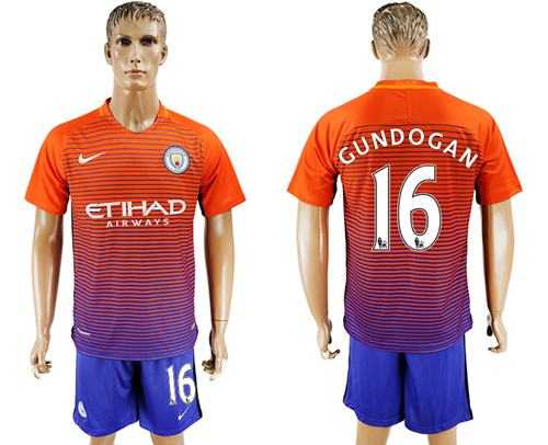 Manchester City #16 Gundogan Sec Away Soccer Club Jersey