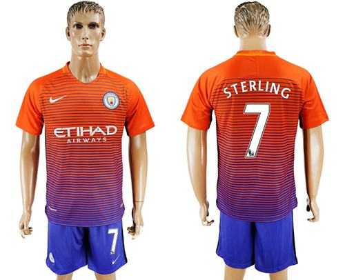 Manchester City #7 Sterling Sec Away Soccer Club Jersey