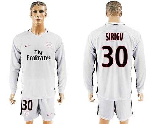 Paris Saint-Germain #30 Sirigu Sec Away Long Sleeves Soccer Club Jersey
