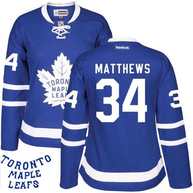 Toronto Maple Leafs #34 Auston Matthews Blue New Stitched Women NHL Jersey