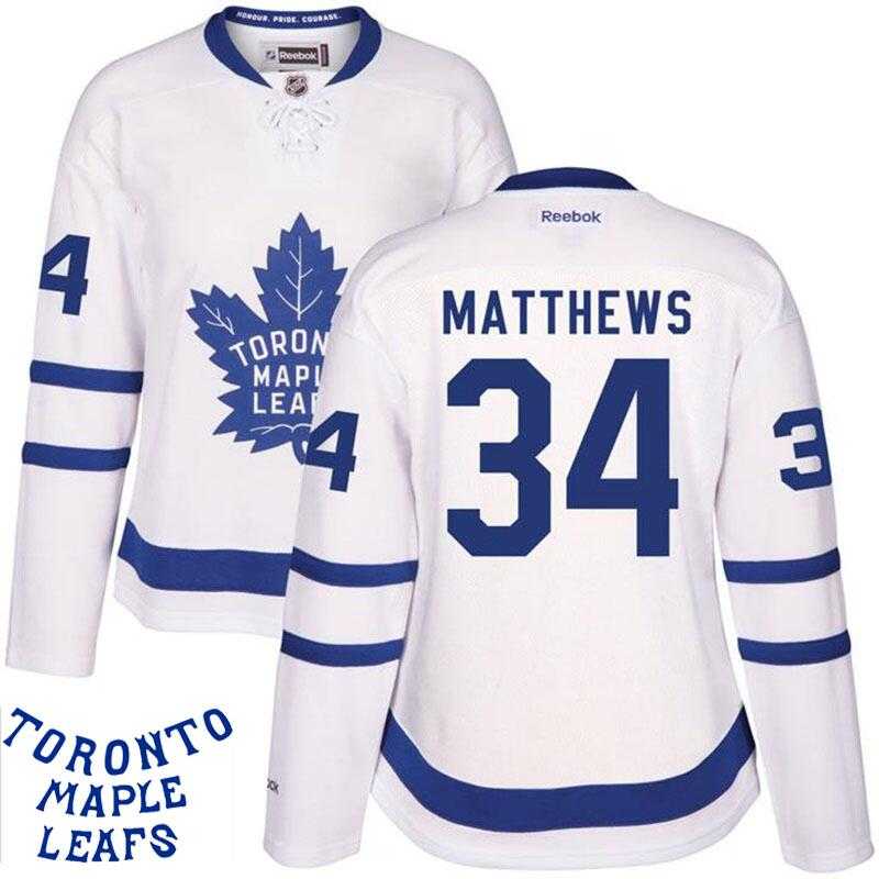 Toronto Maple Leafs #34 Auston Matthews White New Stitched Women NHL Jersey