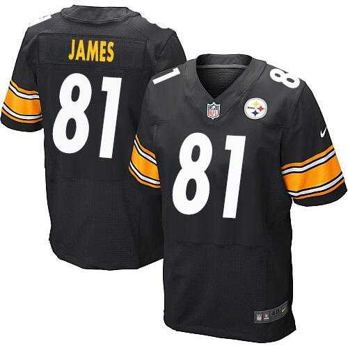 Men's Nike Pittsburgh Steelers #81 Jesse James Black Stitched Elite Jersey
