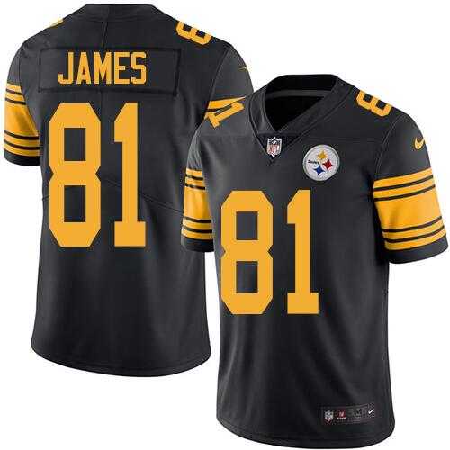 Nike Pittsburgh Steelers #81 Jesse James Black Men's Stitched NFL Limited Rush Jersey