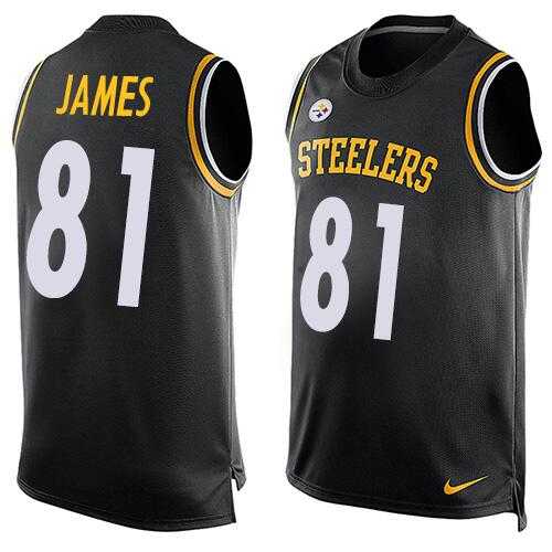 Nike Pittsburgh Steelers #81 Jesse James Black Team Color Men's Stitched NFL Limited Tank Top Jersey