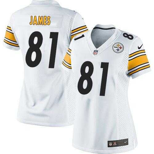 Women's Nike Pittsburgh Steelers #81 Jesse James White Stitched NFL Elite Jersey