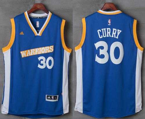 Golden State Warriors #30 Stephen Curry Royal Stretch Crossover Stitched NBA Jersey