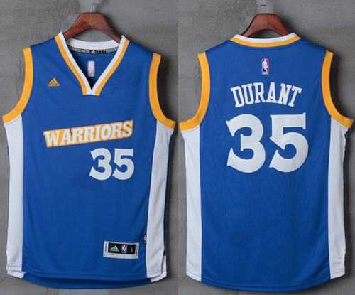 Golden State Warriors #35 Kevin Durant Royal Stretch Crossover Stitched NBA Jersey