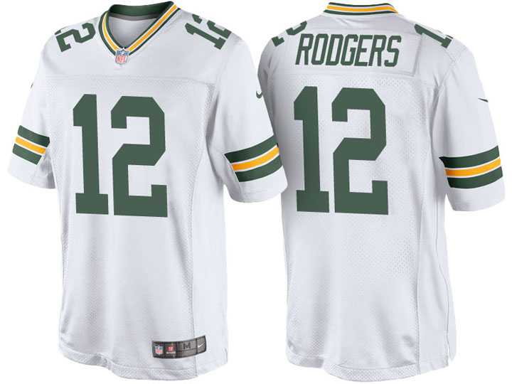 Men's Green Bay Packers #12 Aaron Rodgers Nike White Color Rush Limited Jersey