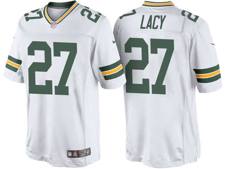 Men's Green Bay Packers #27 Eddie Lacy Nike White Color Rush Limited Jersey