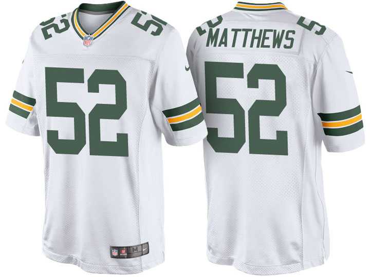 Men's Green Bay Packers #52 Clay Matthews Nike White Color Rush Limited Jersey