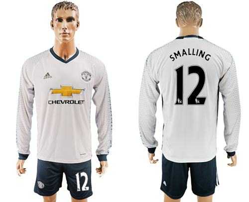 Manchester United #12 Smalling Sec Away Long Sleeves Soccer Club Jersey