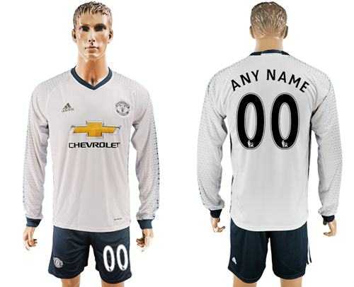 Manchester United Personalized Sec Away Long Sleeves Soccer Club Jersey