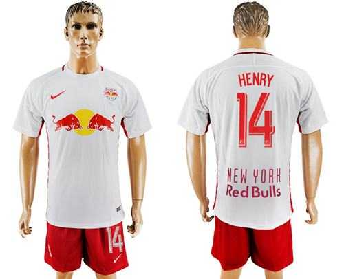 Red Bull #14 Henry White Home Soccer Club Jersey