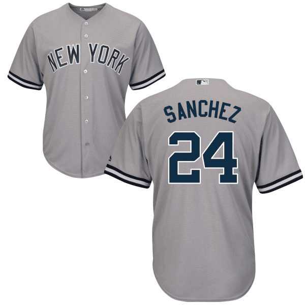 Men's New York Yankees #24 Gary Sanchez Grey Road MLB jersey