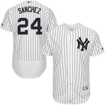 Men's New York Yankees #24 Gary Sanchez White Flexbase Collection MLB Jersey Men's New York Yankees #24 Gary Sanchez White Flexbase Collection MLB Jersey