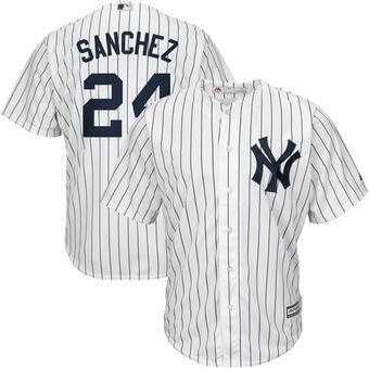 Men's New York Yankees #24 Gary Sanchez White Home MLB jersey Men's New York Yankees #24 Gary Sanchez White Home MLB jersey
