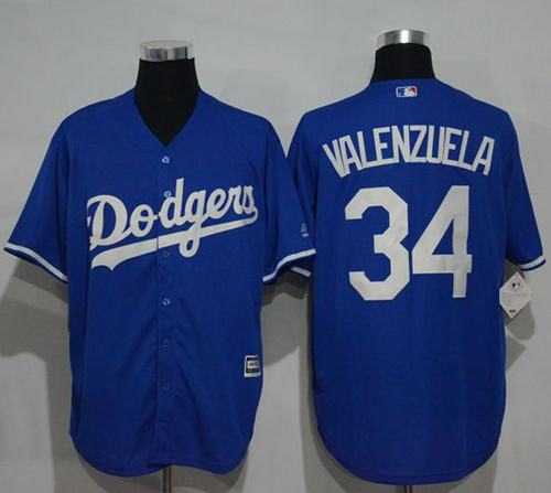 Los Angeles Dodgers #34 Fernando Valenzuela Blue New Cool Base Stitched Baseball Jersey