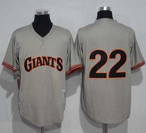 Mitchell And Ness 1989 San Francisco Giants #22 Will Clark Grey Throwback Stitched Baseball jerseys