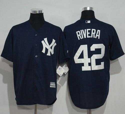 New York Yankees #42 Mariano Rivera Navy Blue New Cool Base Stitched Baseball Jersey