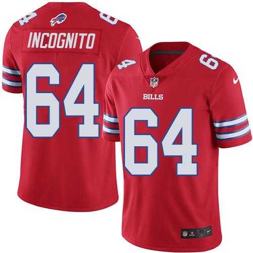 Nike Buffalo Bills #64 Richie Incognito Red Men's Stitched NFL Elite Rush Jersey