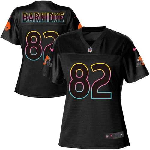 Women's Nike Cleveland Browns #82 Gary Barnidge Black NFL Fashion Game Jersey