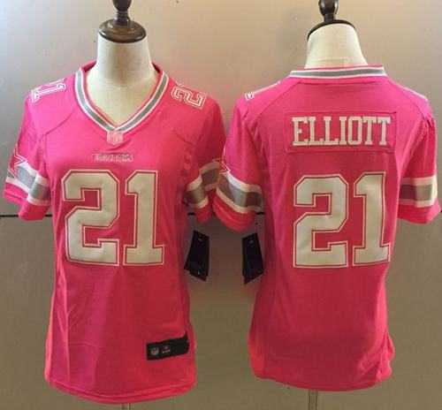 Women's Nike Dallas Cowboys #21 Ezekiel Elliott Pink Women's Stitched NFL Elite Jersey