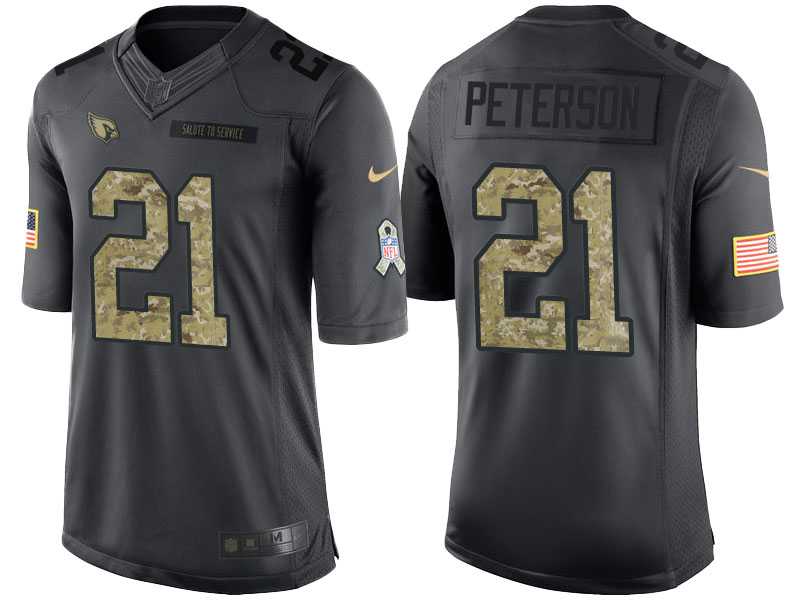 Nike Arizona Cardinals #21 Patrick Peterson Men's Stitched Anthracite NFL Salute to Service Limited Jerseys