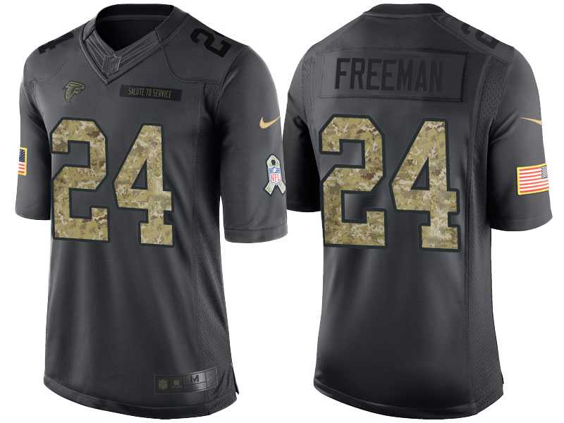 Nike Atlanta Falcons #24 Devonta Freeman Men's Stitched Anthracite NFL Salute to Service Limited Jerseys