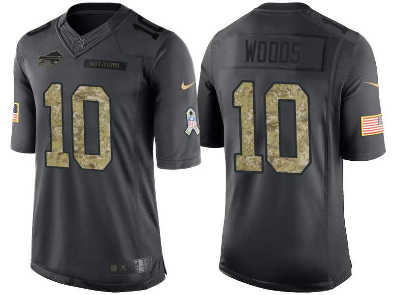 Nike Buffalo Bills #10 Robert Woods Men's Stitched Anthracite NFL Salute to Service Limited Jerseys
