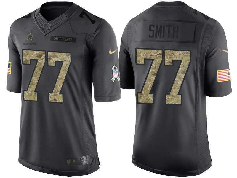 Nike Dallas Cowboys #77 Tyron Smith Men's Stitched Anthracite NFL Salute to Service Limited Jerseys