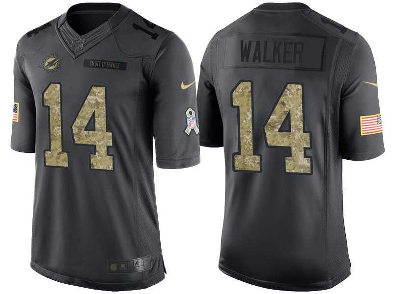 Nike Miami Dolphins #41 Fulton Walker Men's Stitched Anthracite NFL Salute to Service Limited Jerseys