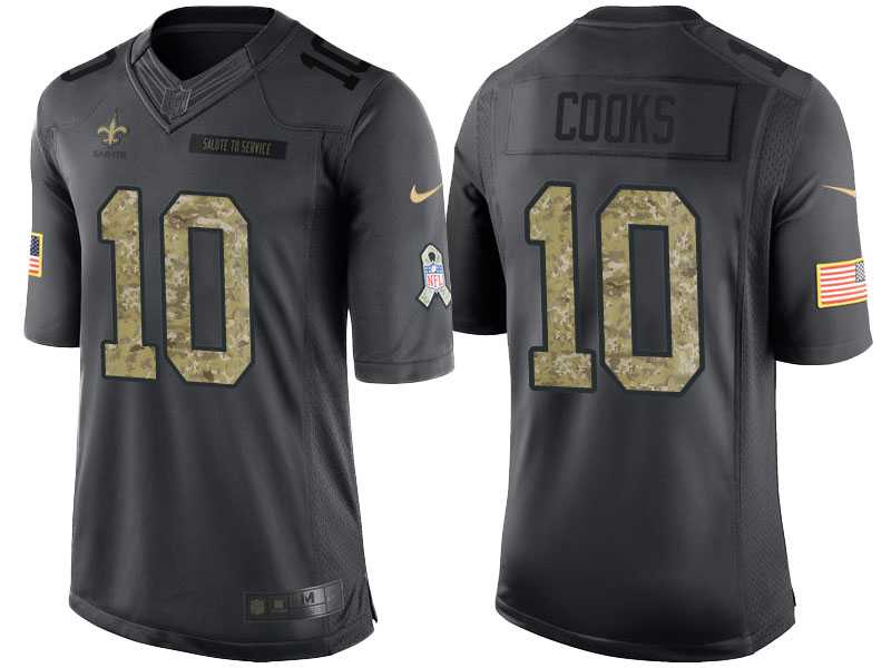 Nike New Orleans Saints #10 Brandin Cooks Men's Stitched Anthracite NFL Salute to Service Limited Jerseys
