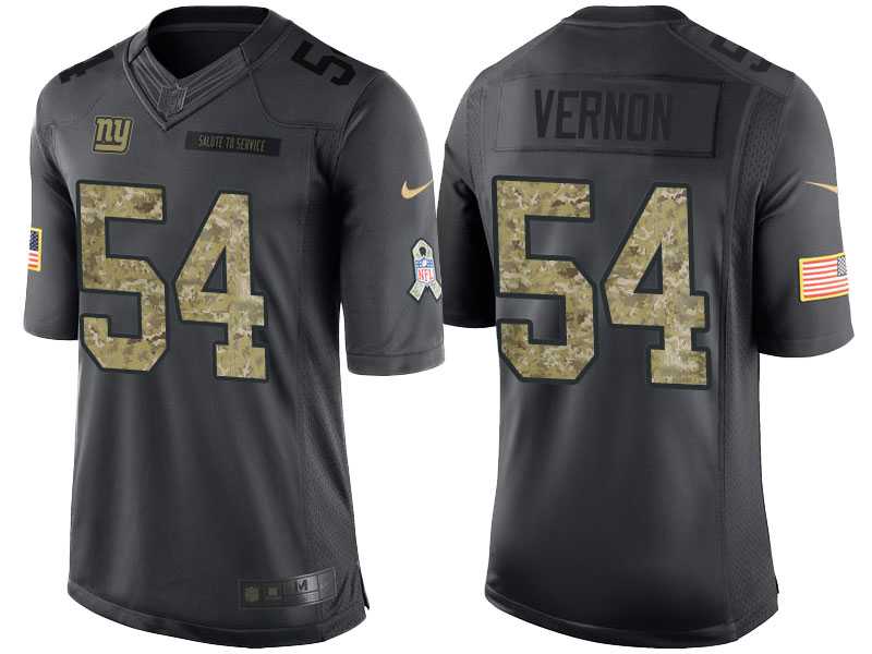 Nike New York Giants #54 Olivier Vernon Men's Stitched Anthracite NFL Salute to Service Limited Jerseys