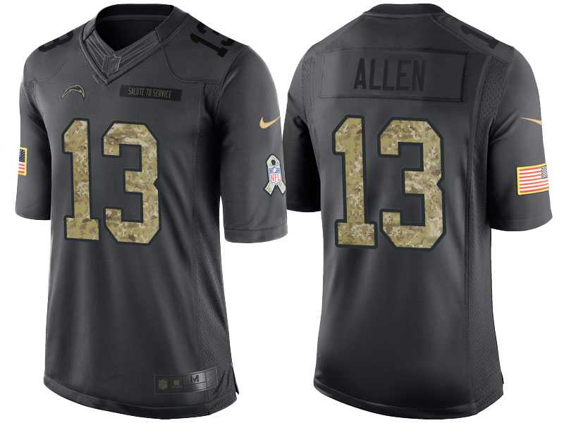 Nike San Diego Chargers #13 Keenan Allen Men's Stitched Anthracite NFL Salute to Service Limited Jerseys