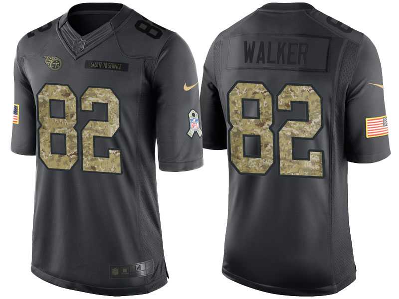 Nike Tennessee Titans #82 Delanie Walker Men's Stitched Anthracite NFL Salute to Service Limited Jerseys