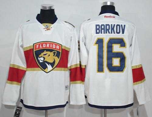 Florida Panthers #16 Aleksander Barkov White Road Stitched NHL Jersey