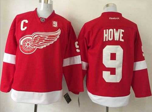Detroit Red Wings #9 Gordie Howe Red Stitched NHL Jersey