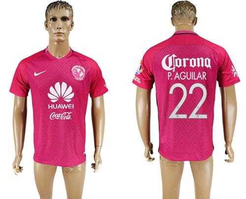 America #22 P.Aguilar Pink Soccer Club Jersey