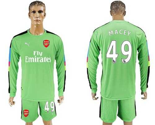 Arsenal #49 Macey Green Goalkeeper Long Sleeves Soccer Club Jersey