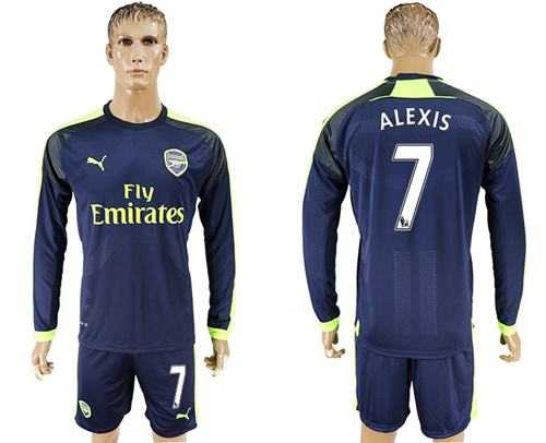 Arsenal #7 Alexis Sec Away Long Sleeves Soccer Club Jersey