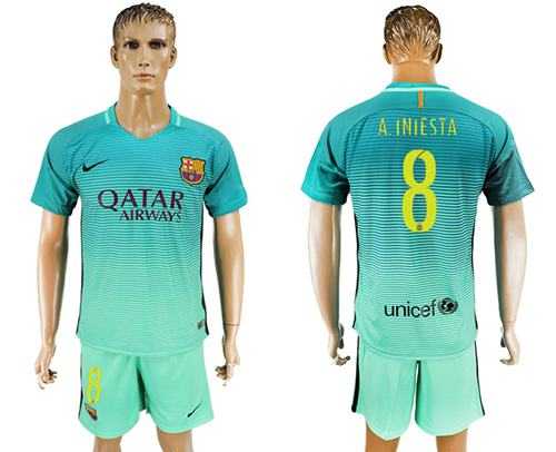 Barcelona #8 A.Iniesta Sec Away Soccer Club Jersey