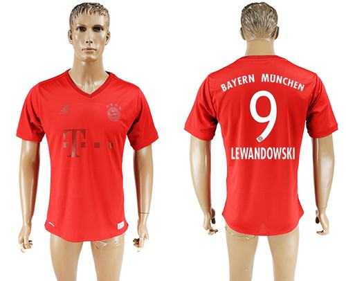 Bayern Munchen #9 Lewandowski Marine Environmental Protection Home Soccer Club Jersey